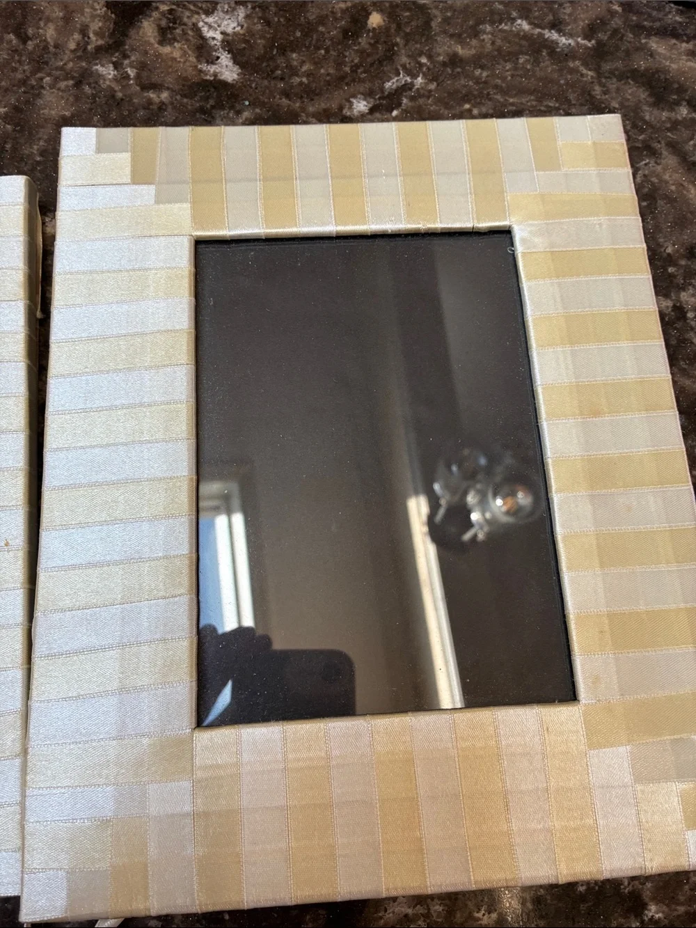 Neutral Cream Striped Picture Frame Set